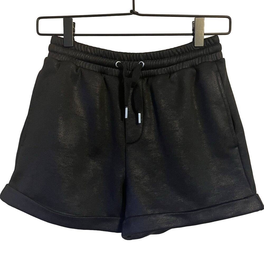 The Kooples Designer Sport Shorts athletic waist size xtra small black